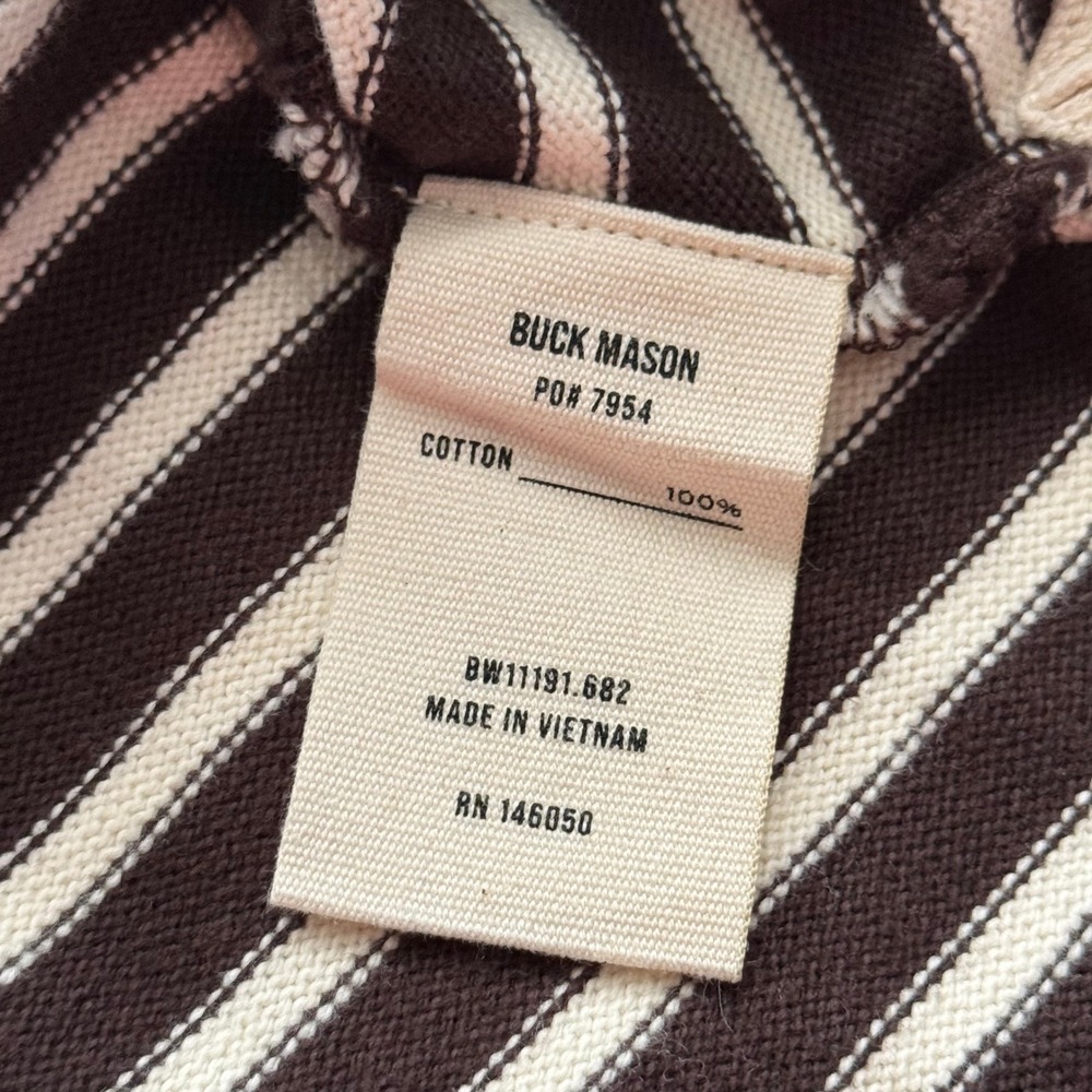 Buck Mason Mariner Jersey Breton Tee Chestnut Natural Striped Shirt XL NEW - Picture 8 of 10